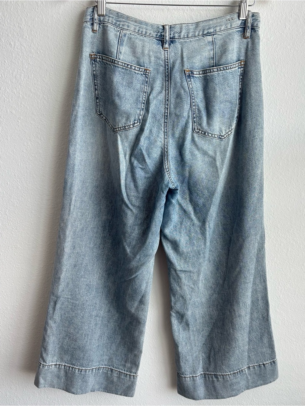 Habitual Light Wash Baggy Wide Leg Cropped Cotton/Lyocell Breathable Jeans 6/28 - Picture 3 of 8